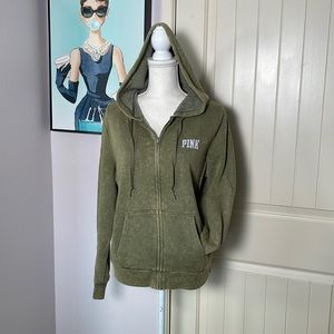 PINK zip up hoodie Large